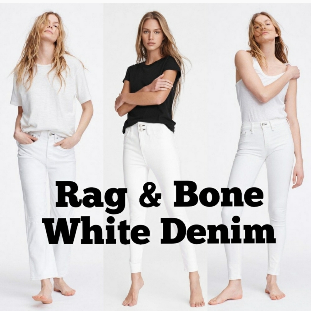 NWT:  'rag & bone/JEAN New York' White Stevie Capri  Jeans